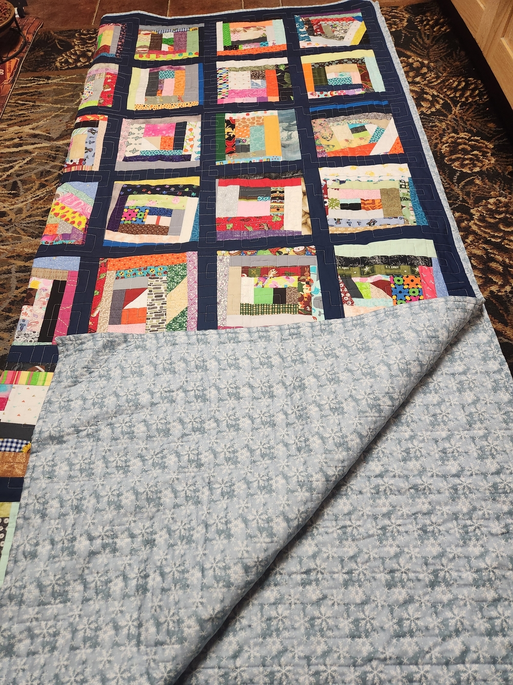 Handmade Multicolor Patchwork Quilt Runner - - Picture 7 of 12